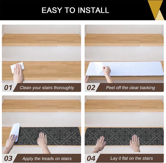 Antislip Trapmatten Grijs - Set van 15 Stuks voor Veilige Trappen – foto 6