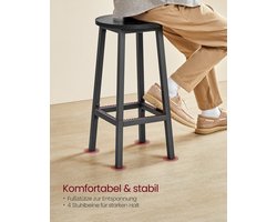 2-delige set barkrukken van spaanplaat en staal - Ebbenhout Zwart – foto 4