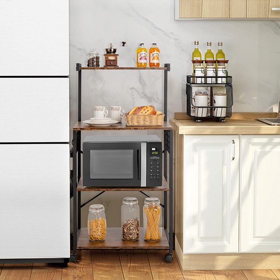 4-Laags Multifunctioneel Opbergrek met Wielen voor Keuken en Meer – foto 3