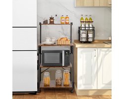 4-Laags Multifunctioneel Opbergrek met Wielen voor Keuken en Meer – foto 4