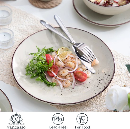 48-delige Keramische Serviesset - Beige Stoneware voor 12 Personen – foto 5