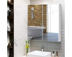 Veelzijdige Spiegelkast voor Badkamer en Meer - Wit MDF – foto 3