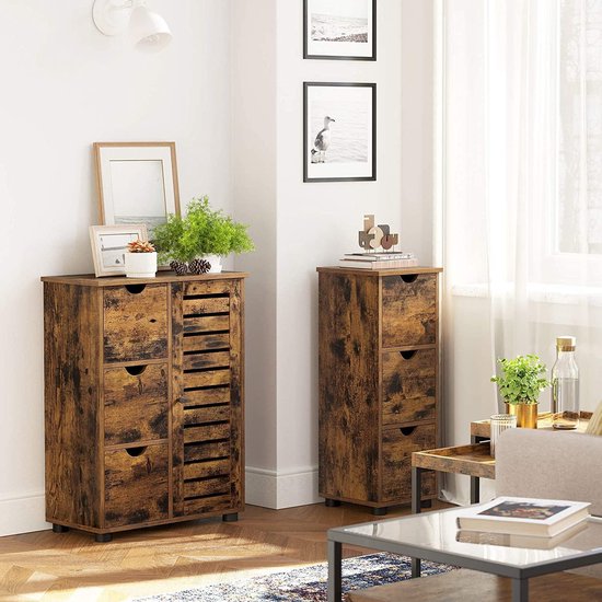 Vintage Bruine Opbergkast met 3 Laden - Compact Design – foto 2