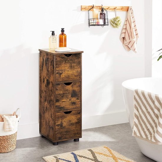 Vintage Bruine Opbergkast met 3 Laden - Compact Design – foto 5