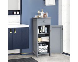 Grijze Kast met Lade en Verstelbare Planken voor Badkamer en Meer – foto 4