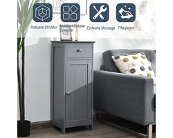 Grijze Kast met Lade en Verstelbare Planken voor Badkamer en Meer – foto 6