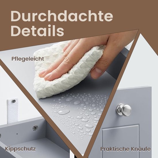 Smal Badkamerkastje – Compacte Opberger in Duifgrijs – foto 2