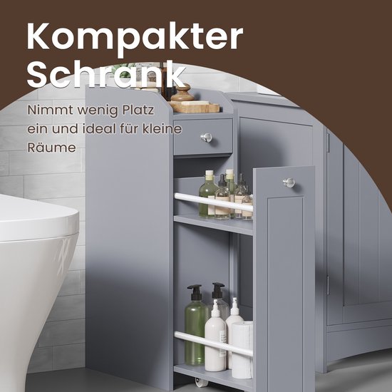 Smal Badkamerkastje – Compacte Opberger in Duifgrijs – foto 4