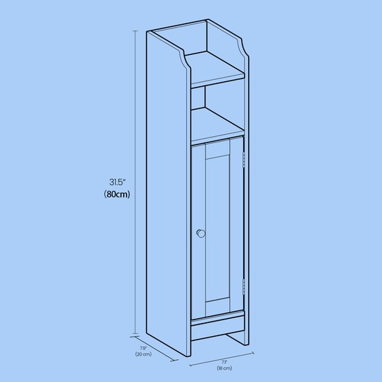 Smal Badkamerkastje – Staand – Mystiek Grijs – Compact Design – foto 3
