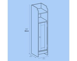 Smal Badkamerkastje – Staand – Mystiek Grijs – Compact Design – foto 4