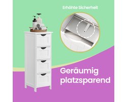 Compact Badkamerkastje met 4 Lades - Wit MDF – foto 3