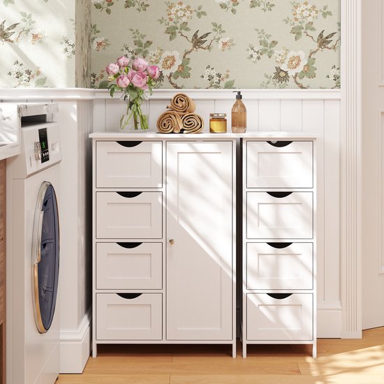 Compact Badkamerkastje met 4 Lades - Wit MDF – foto 6