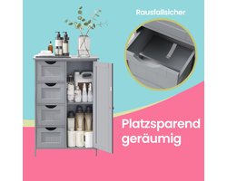 Smal Bijzetkastje voor Badkamer – Duifgrijs MDF – Multifunctioneel – foto 2