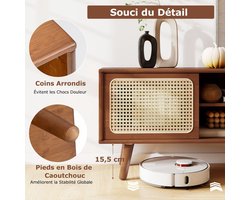 Elegant Bamboe TV-Meubel met Rotan Schuifdeuren en Verstelbare Plank – foto 3