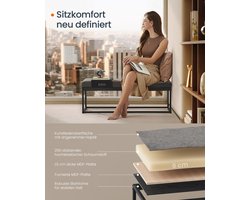 Elegant Bankje met Opbergruimte en Omkeerbaar Blad – Duifgrijs Kunstleer – foto 5