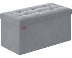 Elegant Opbergbankje van Fluweel - Duifgrijs – foto 1