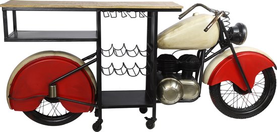 Unieke Bijzettafel in Industriële Stijl - Motorfiets Design – foto 2