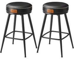 Luxe Barkrukken Set – 2 Stuks – 65 cm Hoog – Inktzwart – foto 1