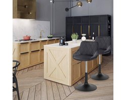 Luxe Barkruk van Fluweel en Metaal - Verstelbaar en Draaibaar voor Modern Interieur – foto 6