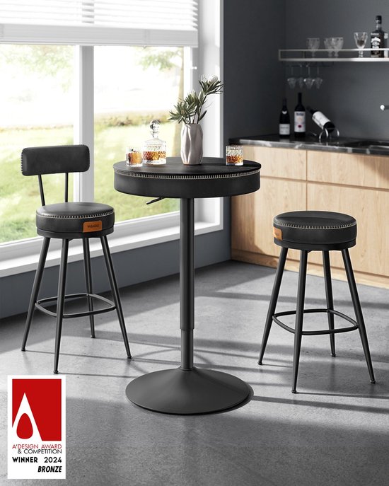 In Hoogte Verstelbare Bartafel - Elegante Zwarte Afwerking – foto 3
