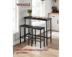 Compacte Bartafelset met Twee Barkrukken – Zwart – foto 2
