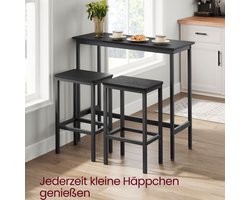 Compacte Bartafelset met Twee Barkrukken – Zwart – foto 4
