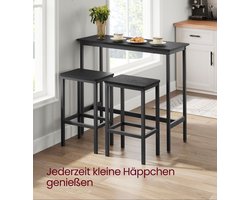 Compacte Bartafelset met Twee Barkrukken – Zwart – foto 6