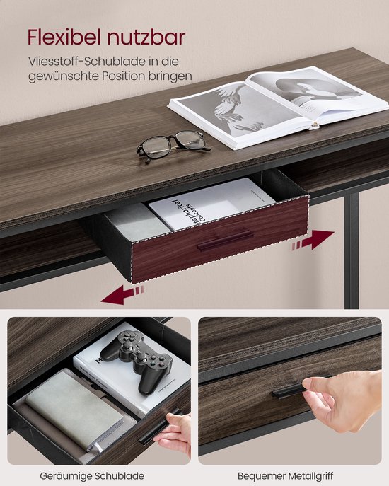 Bartafel met Lade en Ruim Werkblad - Asbruin – foto 3