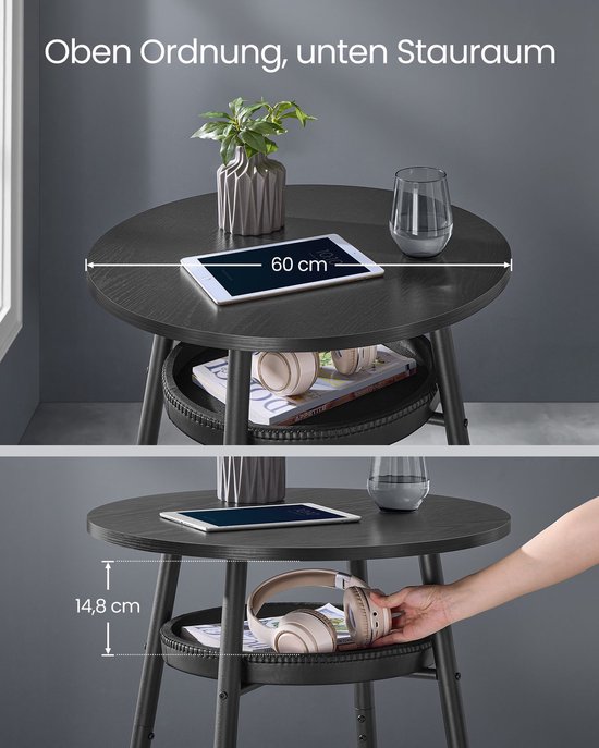 Elegante Ronde Bartafel met Opbergruimte - Modern Zwart Design – foto 3