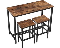 Complete Bartafelset met 2 Barkrukken – Industrieel Rustiek Design – foto 1
