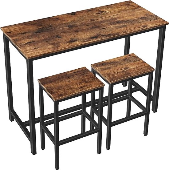 Complete Bartafelset met 2 Barkrukken – Industrieel Rustiek Design – foto 2