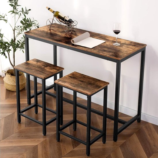 Complete Bartafelset met 2 Barkrukken – Industrieel Rustiek Design – foto 5