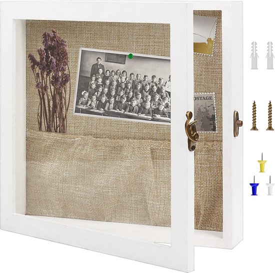 Elegante Witte Schaduwbox Fotolijst – 25,7 x 25,7 cm – Voor Unieke Herinneringen – foto 2