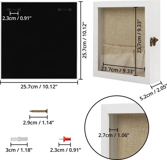 Elegante Witte Schaduwbox Fotolijst – 25,7 x 25,7 cm – Voor Unieke Herinneringen – foto 6