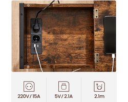 Veelzijdige Bijzettafel met Oplaadfunctie en Handige Opbergruimte – foto 4