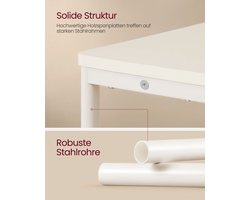Slanke Bijzettafel met 3 Niveaus en Oplaadfunctie - Crèmewit – foto 3