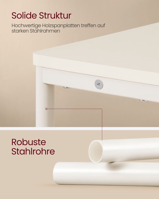 Slanke Bijzettafel met 3 Niveaus en Oplaadfunctie - Crèmewit – foto 4