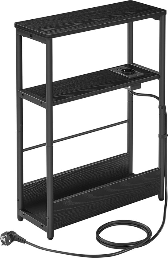 Slanke Bijzettafel met 3 Planken - Compact en Modern Zwart Design – foto 2