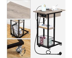 Veelzijdige Bijzettafel met Oplaadstation en Opbergruimte – foto 5