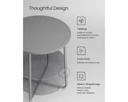Bijzettafel met geïntegreerde stoffen mand – Duifgrijs & Leigrijs – foto 3