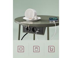 Moderne Bijzettafel met Opbergmand en Oplaadfunctie - Bosgroen – foto 5
