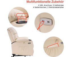 Luxe Relaxstoel met Sta-op Hulp en Onafhankelijke Motoren - Crème Wit – foto 4