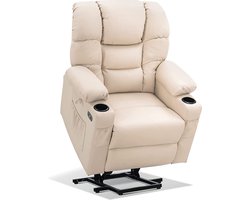 Luxe Relaxstoel met Sta-op Hulp en Onafhankelijke Motoren - Crème Wit – foto 1