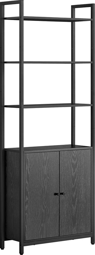 Elegante Boekenkast Ebbenhout Zwart – Ruime Opbergoplossing – foto 2
