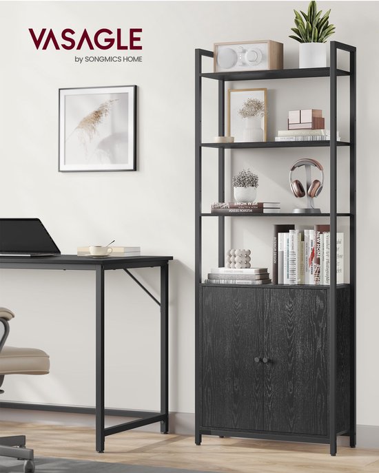 Elegante Boekenkast Ebbenhout Zwart – Ruime Opbergoplossing – foto 4