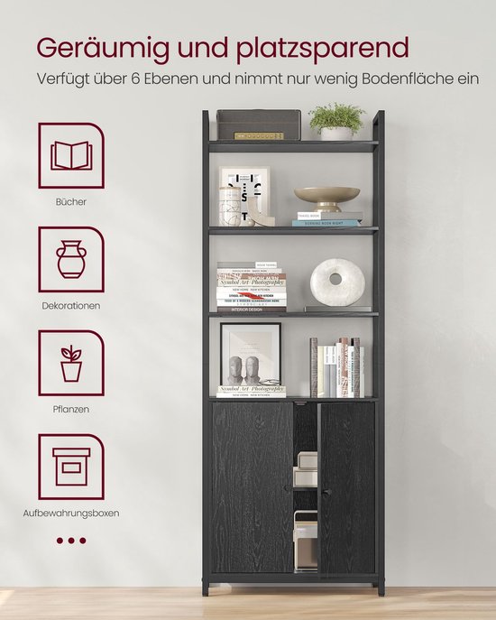 Elegante Boekenkast Ebbenhout Zwart – Ruime Opbergoplossing – foto 5