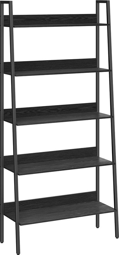 Industriële Boekenkast met 5 Niveaus - Ebbenhout Zwart – foto 1