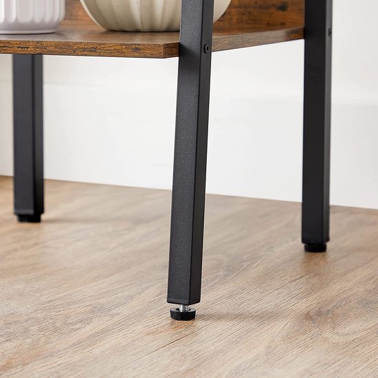 Stijlvolle Ladder Boekenkast met 5 Niveaus - Vintage Bruin-Zwart Design – foto 2