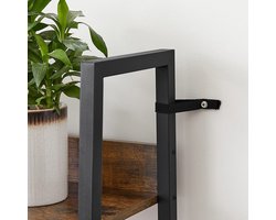 Stijlvolle Ladder Boekenkast met 5 Niveaus - Vintage Bruin-Zwart Design – foto 5
