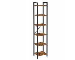 Elegante Boekenkast met Zes Planken en Industriële Details – foto 2